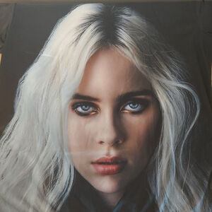 Billie Eilish Polyester T-shirt Size Large All Over Printed On Both Sides